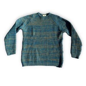Vintage Glenhill Teal-Gold Crewneck - Australian Wool Sweater - Unisex Size M